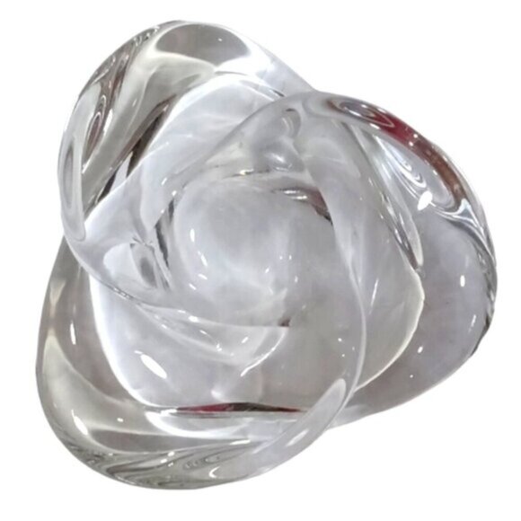 St. Louis France Crystal Caravelle Triangular Twisted Swirl Bowl Trinket Dish - Picture 5 of 6